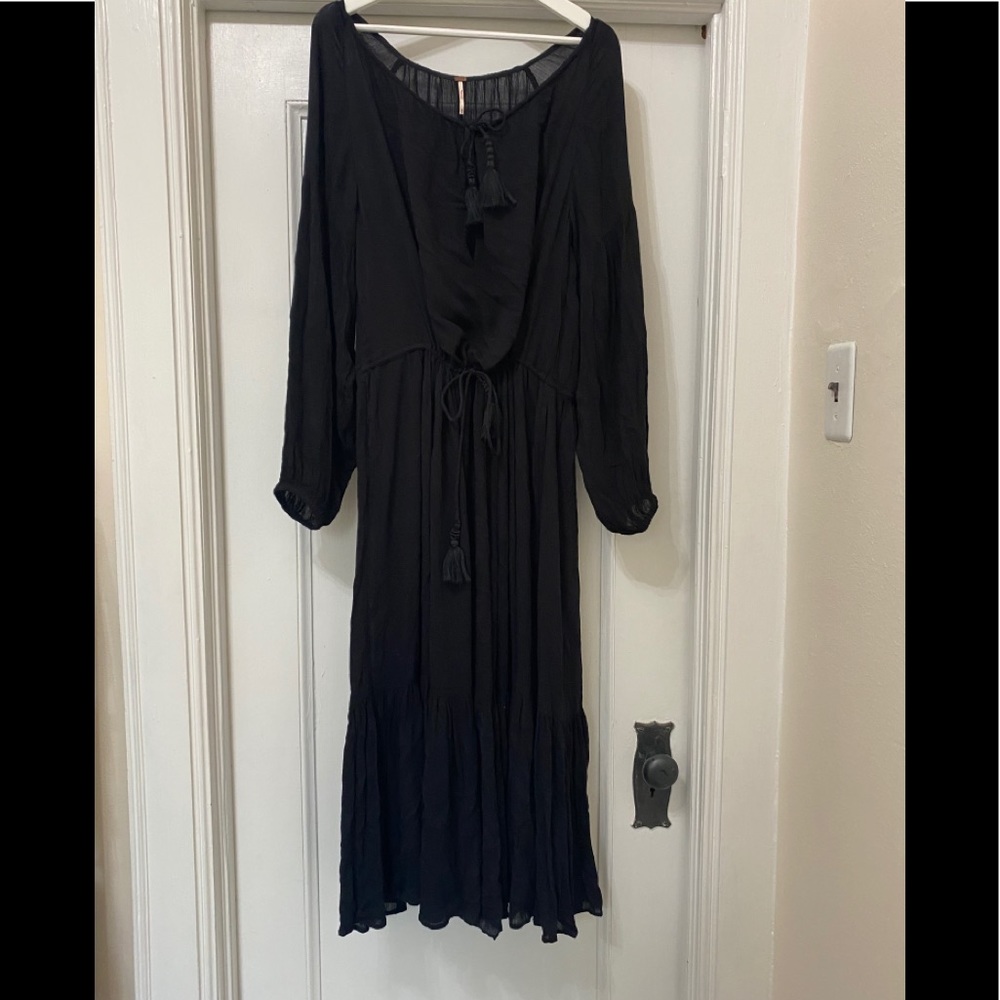 Free People gauzy black dress